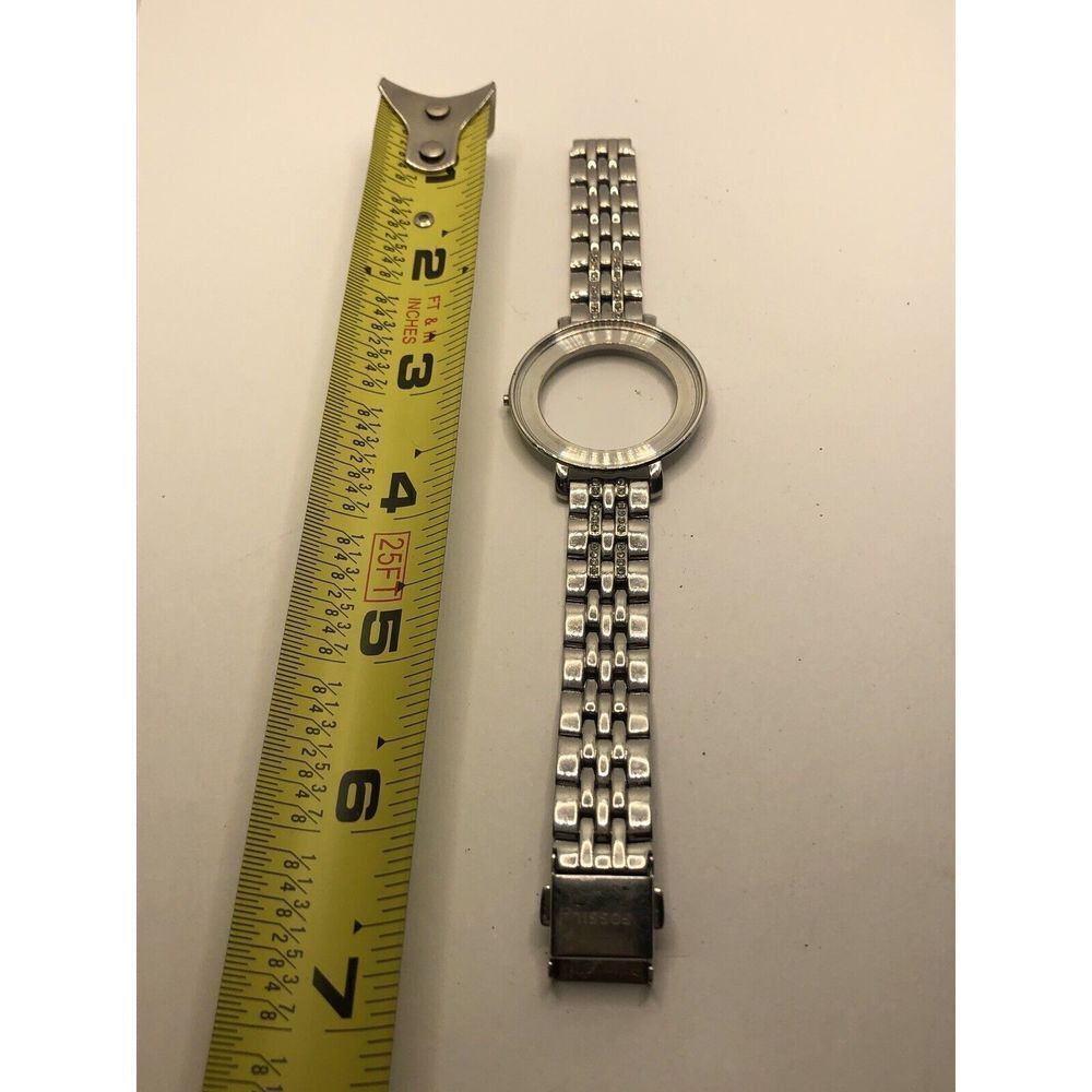 Fossil Watch Parts Band Case No Crystal Stainless Steel Links Silver 16mm Py154